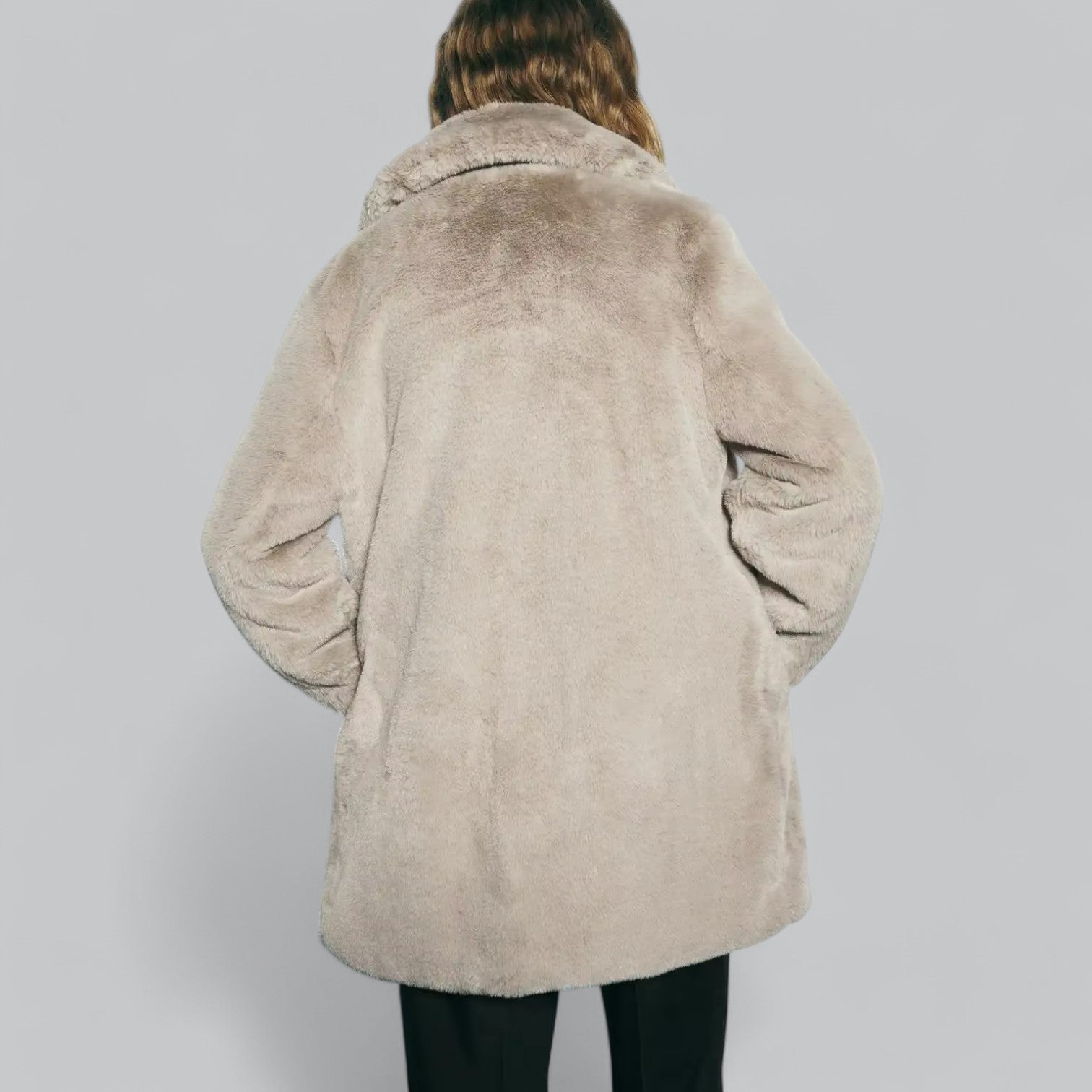 Valenti | Classy Buttoned Faux Fur Long Coat