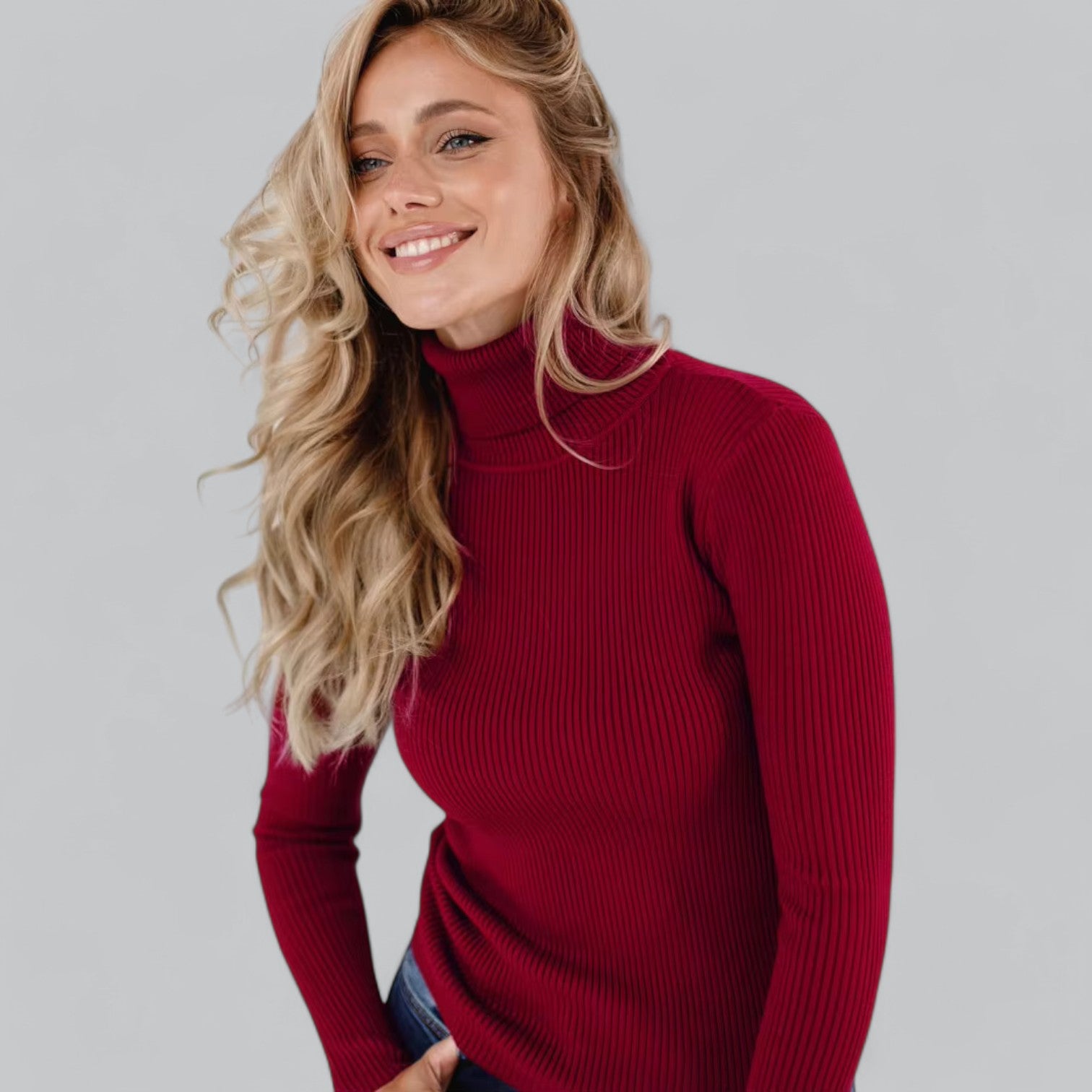 Valenti | Essential Stretchy Mock Turtleneck Pullover Soft Sweater