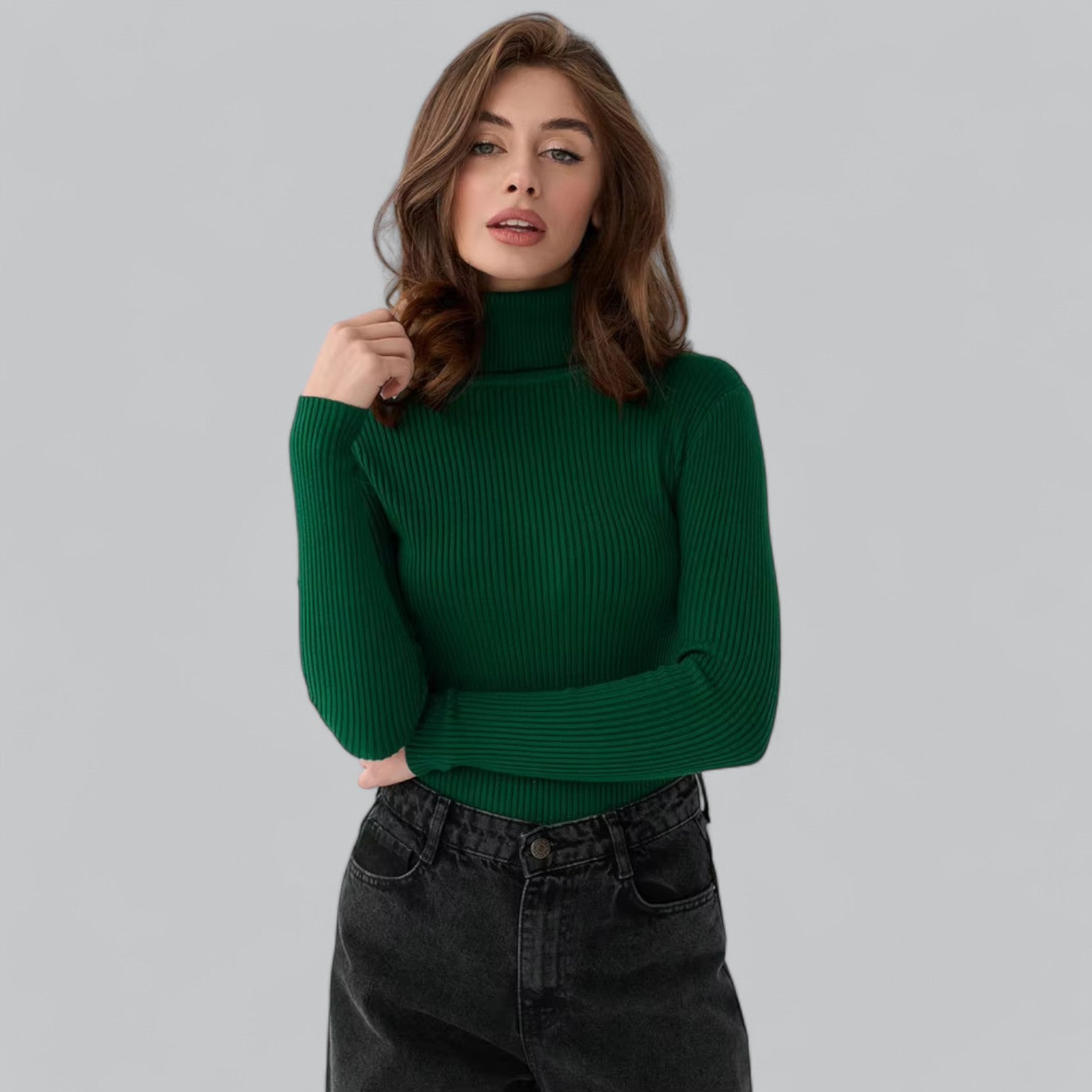 Valenti | Essential Stretchy Mock Turtleneck Pullover Soft Sweater