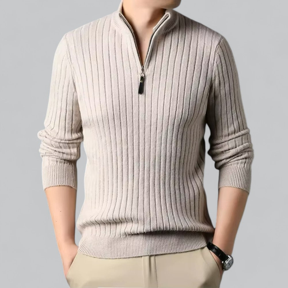 Valenti | Men's Half Zip Turtleneck Wool Sweater