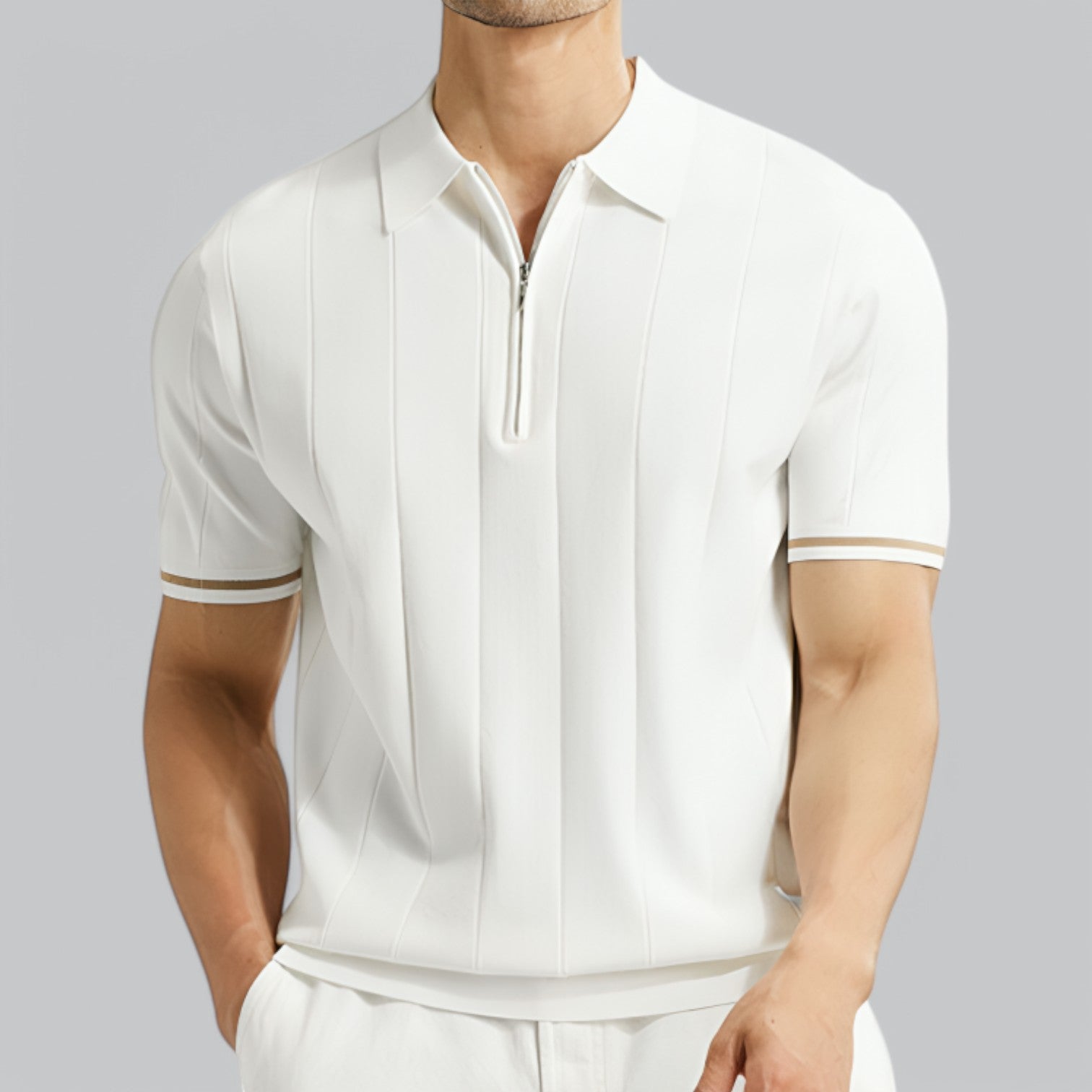 Valenti | Premium Cotton Polo - Quarter Zip Neck T-Shirt