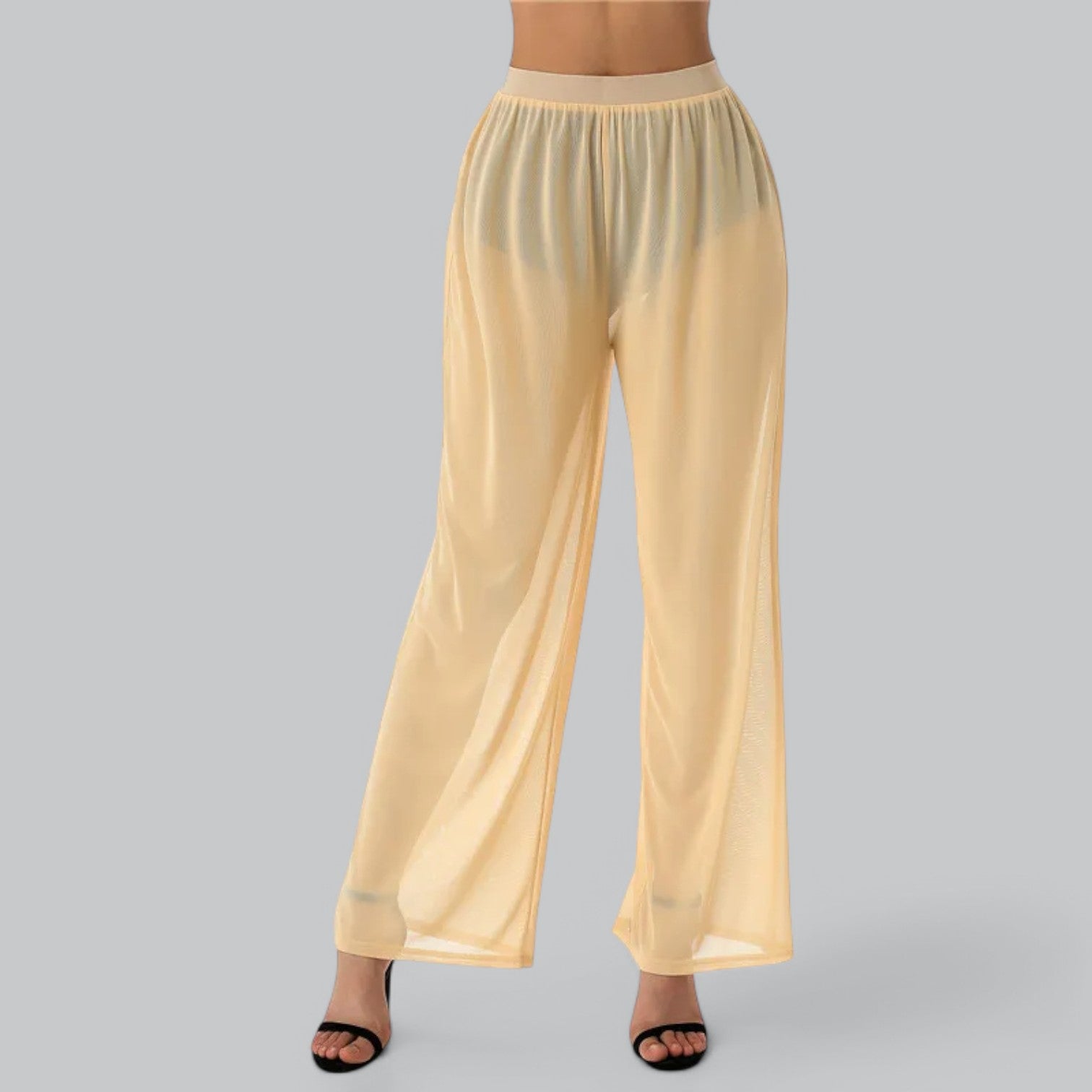 Valenti | Mesh See Through Loose Pants - Stretch Wide Leg