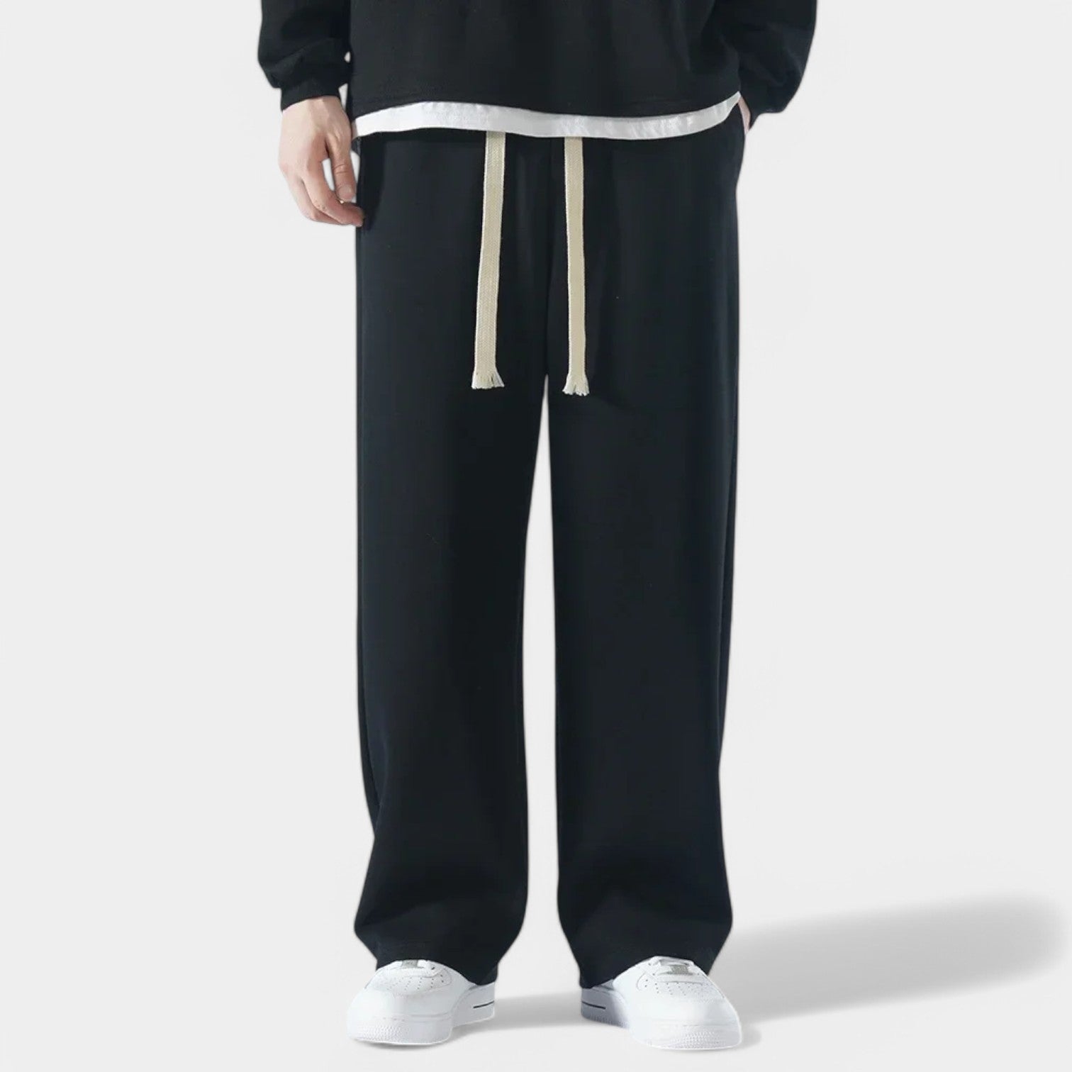 Valenti | Casual Straight Leg Joggers - Cotton Wide Baggy Sweatpants