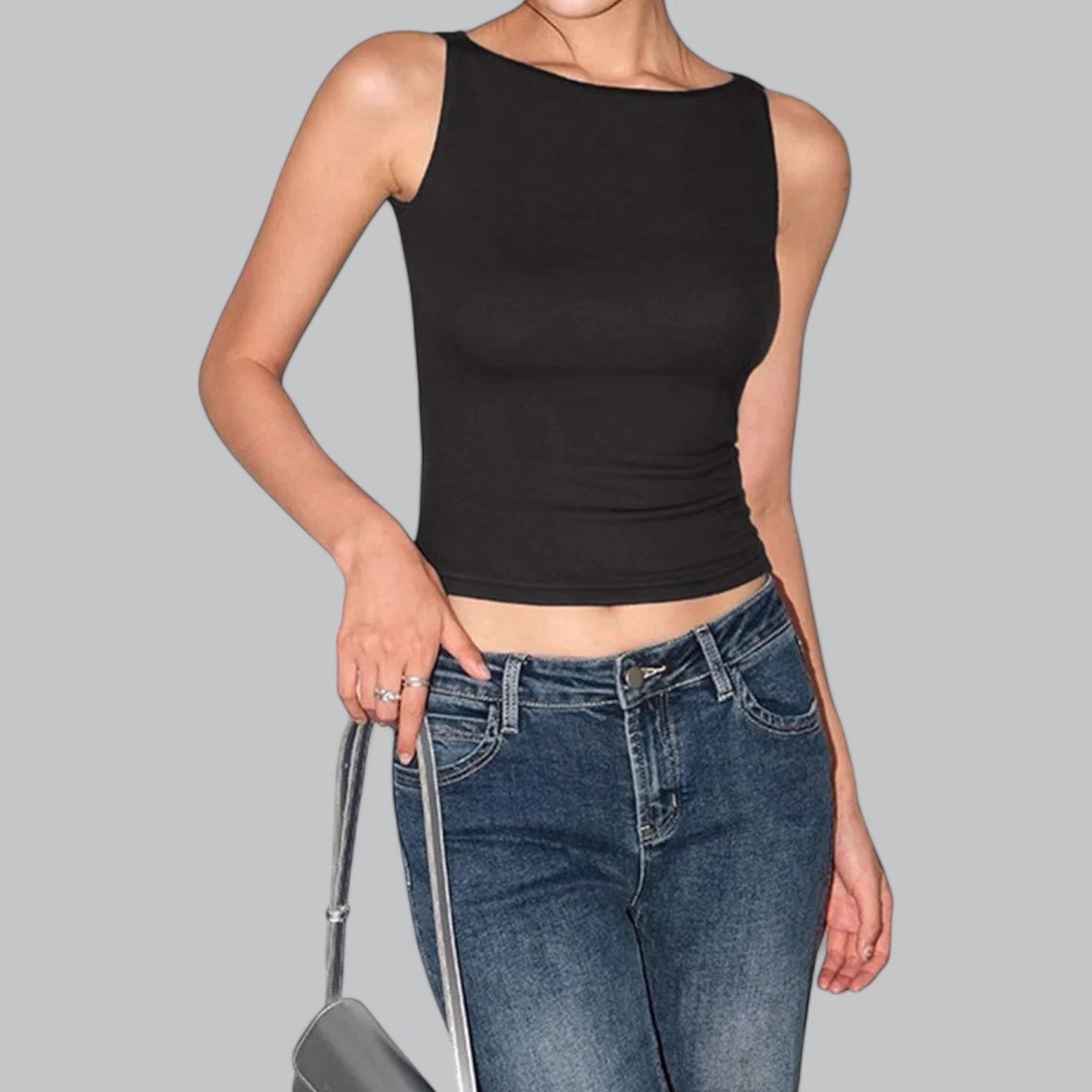 Valenti | Sleeveless Round Neck Shirt - Soft Cotton Tank Top