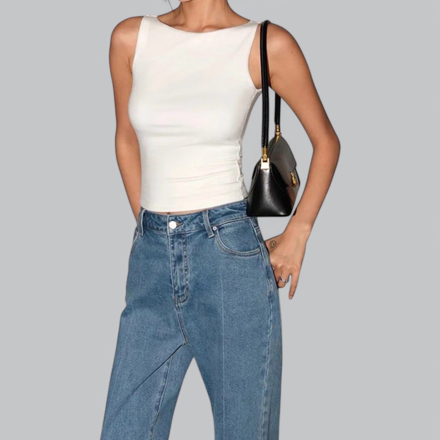 Valenti | Sleeveless Round Neck Shirt - Soft Cotton Tank Top