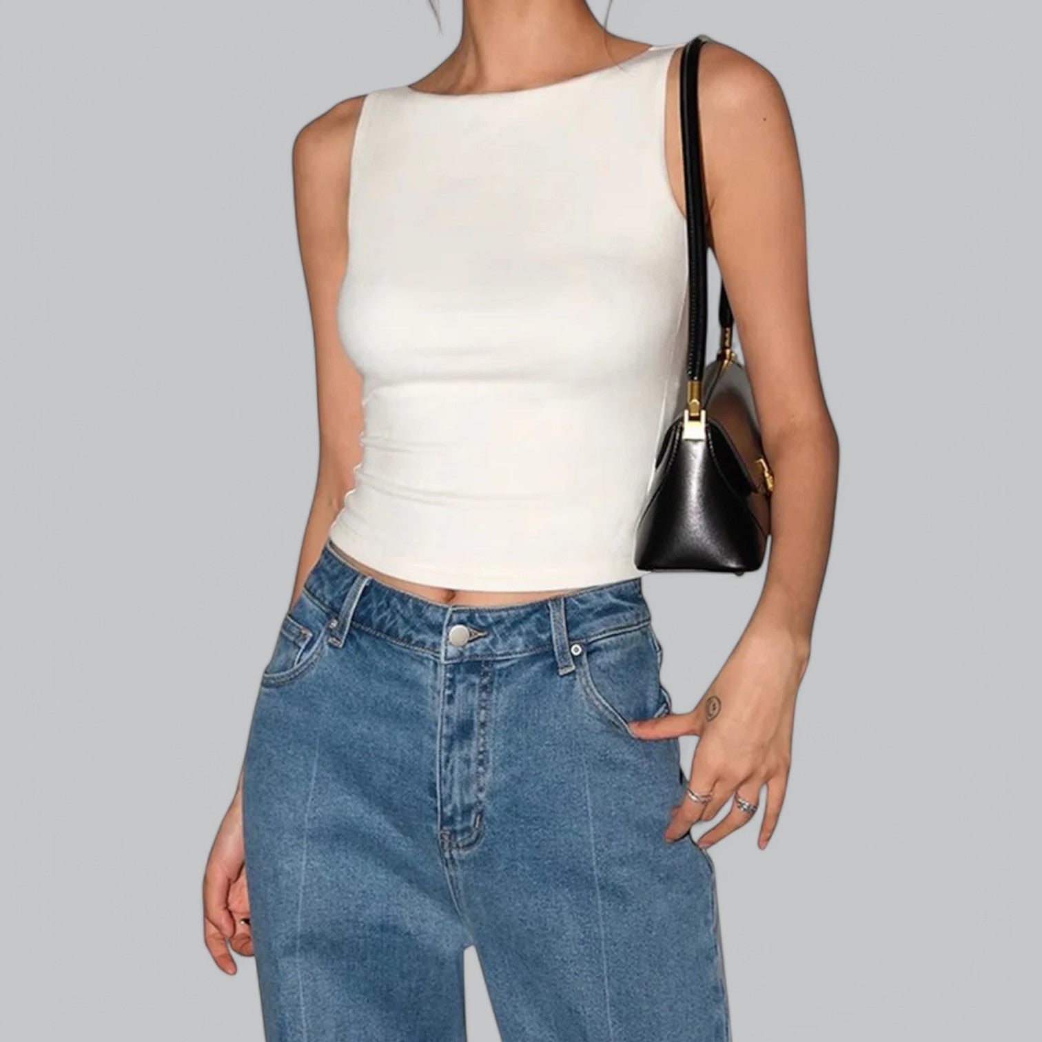 Valenti | Sleeveless Round Neck Shirt - Soft Cotton Tank Top