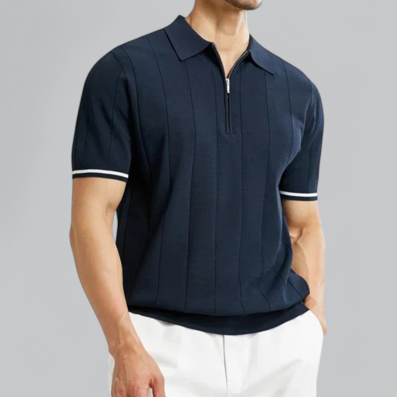 Valenti | Premium Cotton Polo - Quarter Zip Neck T-Shirt