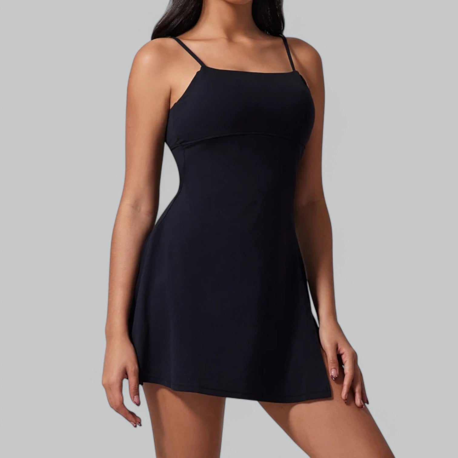 Valenti | Backless Yoga Mini Dress - Sport Skirt with Under Pants