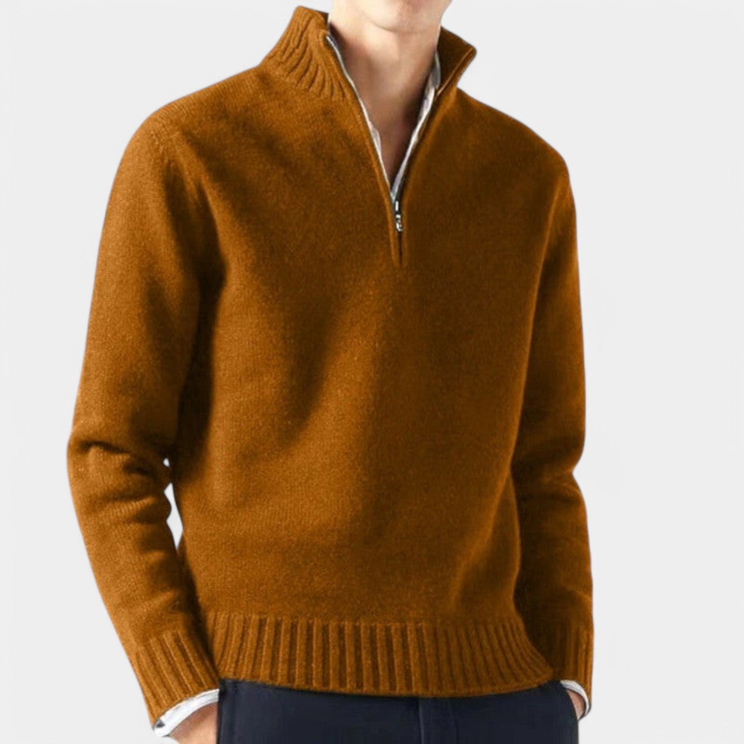 Valenti | Cashmere Quarter Zip Sweater - Classic Mock Pullover