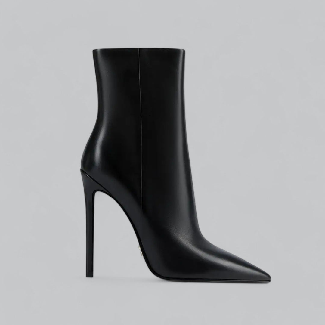 Valenti | Faux Leather Pointed Slim Heels Ankle Boots