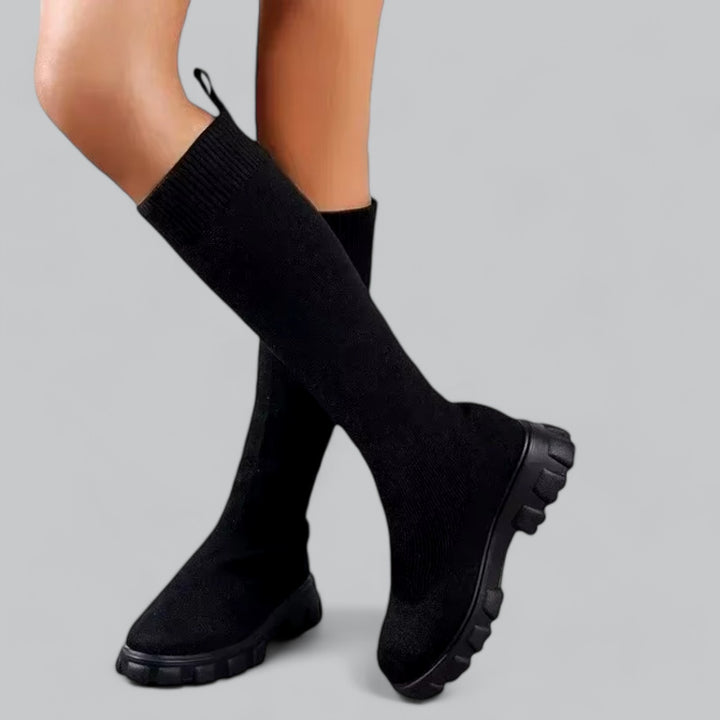 Valenti | Round Toe Soft Stretch Knee High Boots