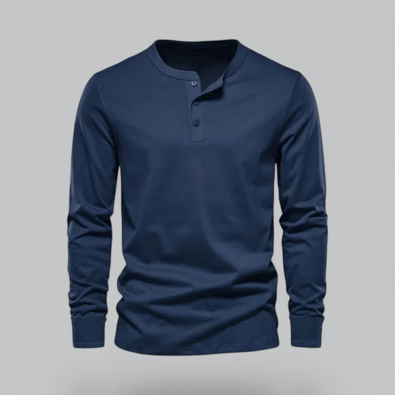 Valenti | Long Sleeve Henley Smart Shirt - Spring Casual Cotton Tee-VALENTI