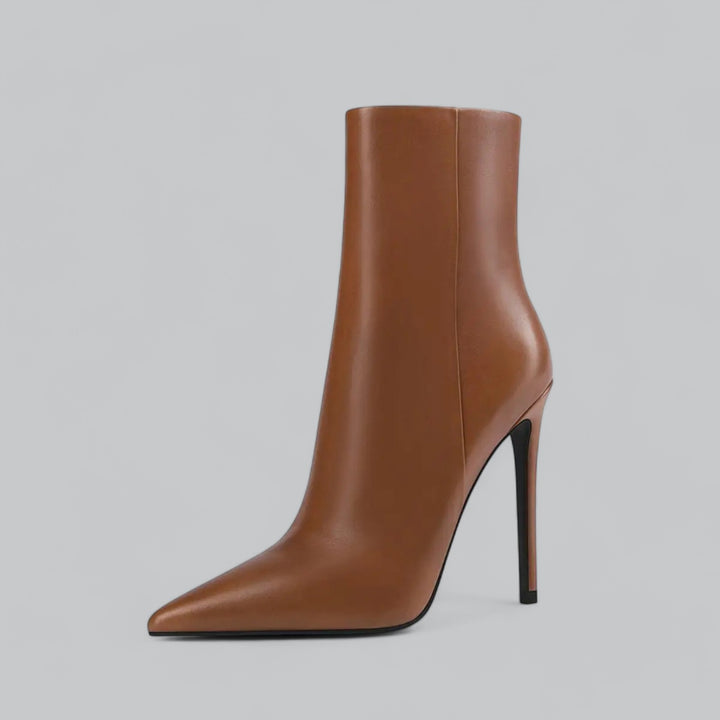 Valenti | Faux Leather Pointed Slim Heels Ankle Boots