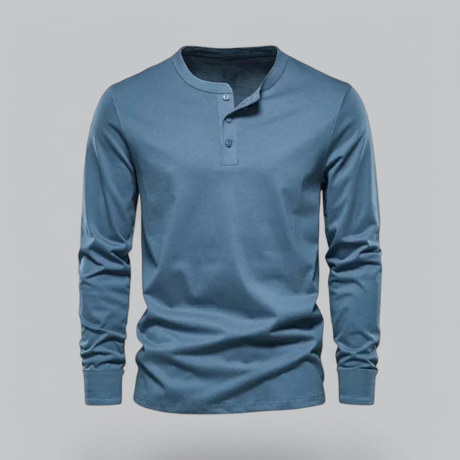 Valenti | Long Sleeve Henley Smart Shirt - Spring Casual Cotton Tee-VALENTI