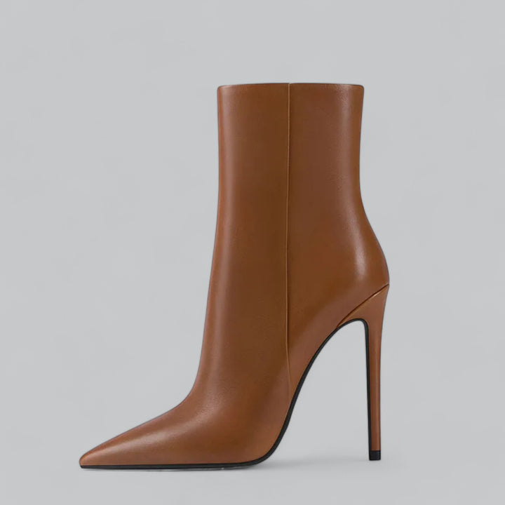 Valenti | Faux Leather Pointed Slim Heels Ankle Boots