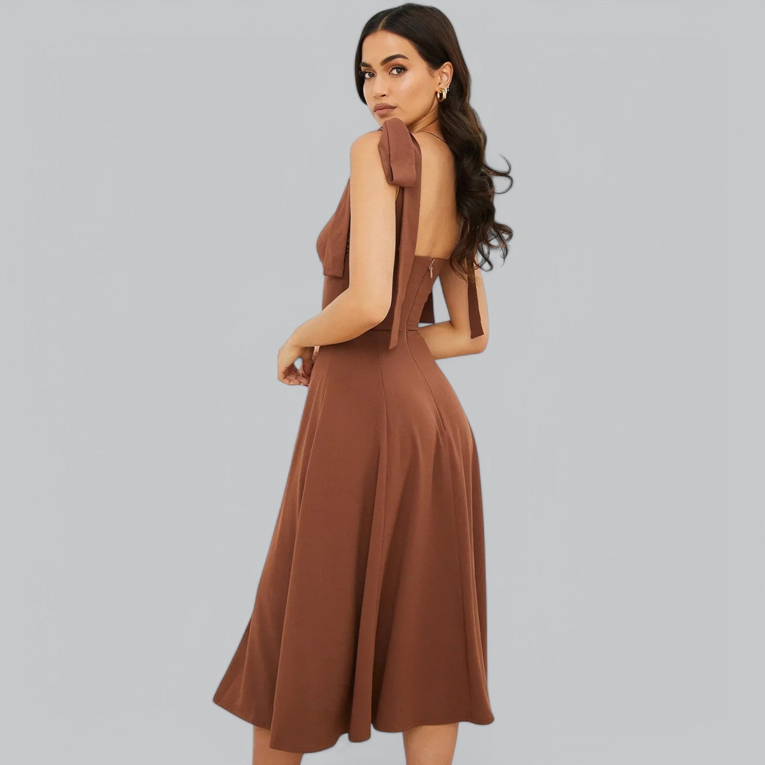 Valenti | Classy Ruched Midi Dress - Fancy A-Line Slit