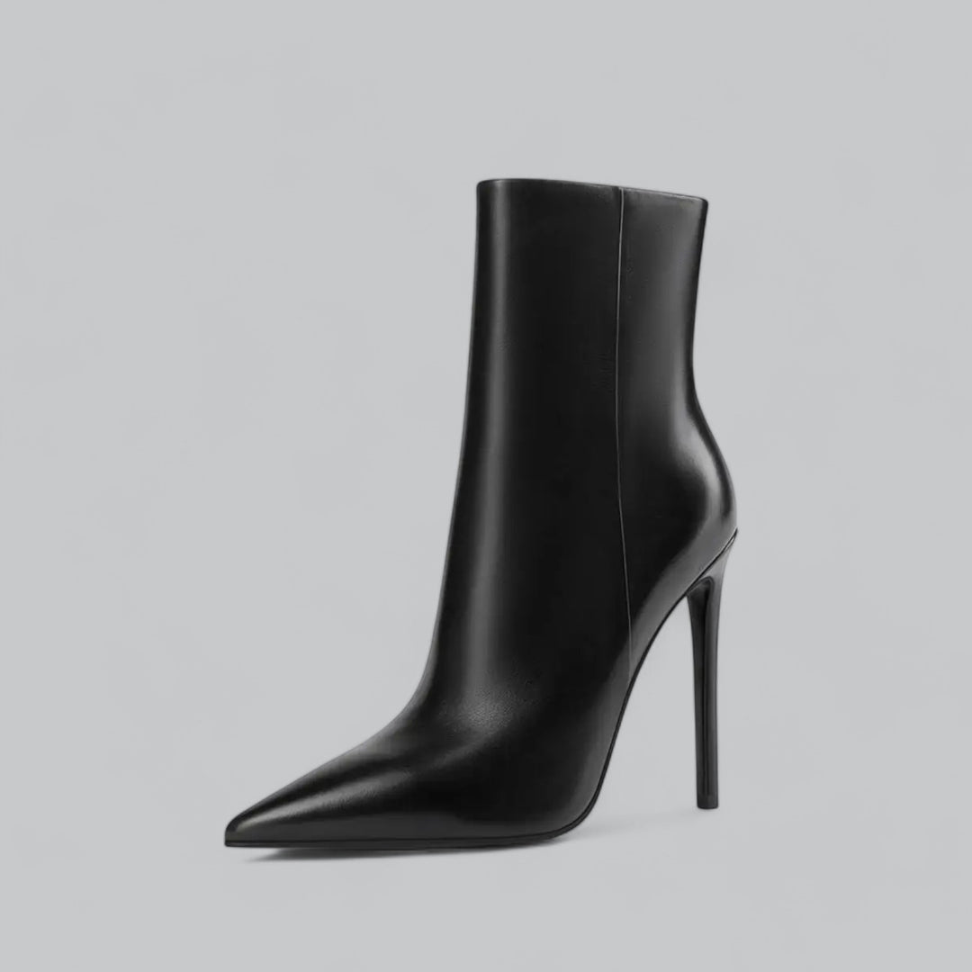 Valenti | Faux Leather Pointed Slim Heels Ankle Boots