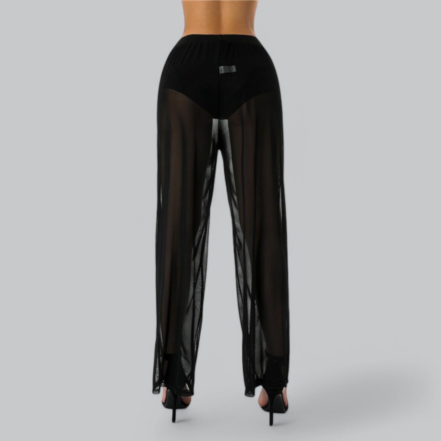 Valenti | Mesh See Through Loose Pants - Stretch Wide Leg