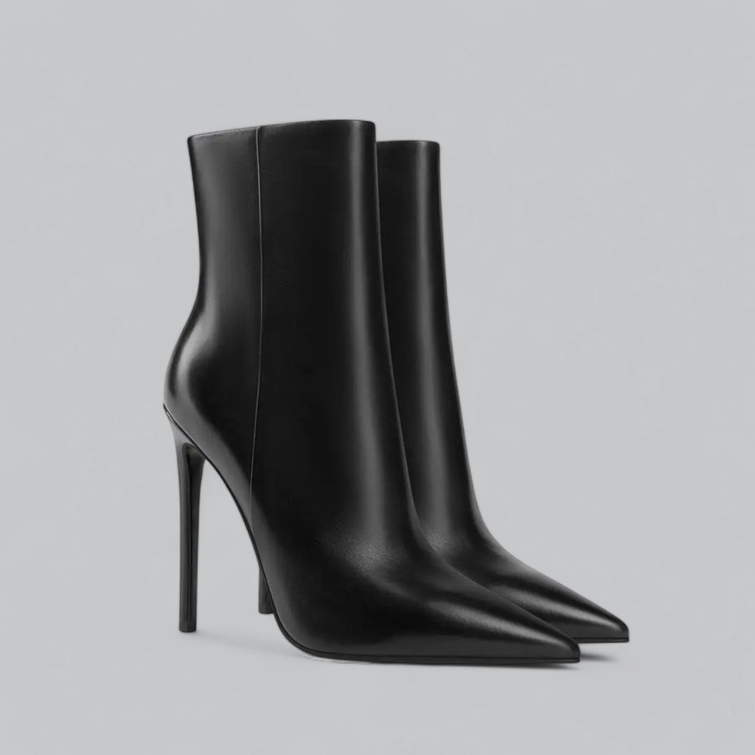 Valenti | Faux Leather Pointed Slim Heels Ankle Boots