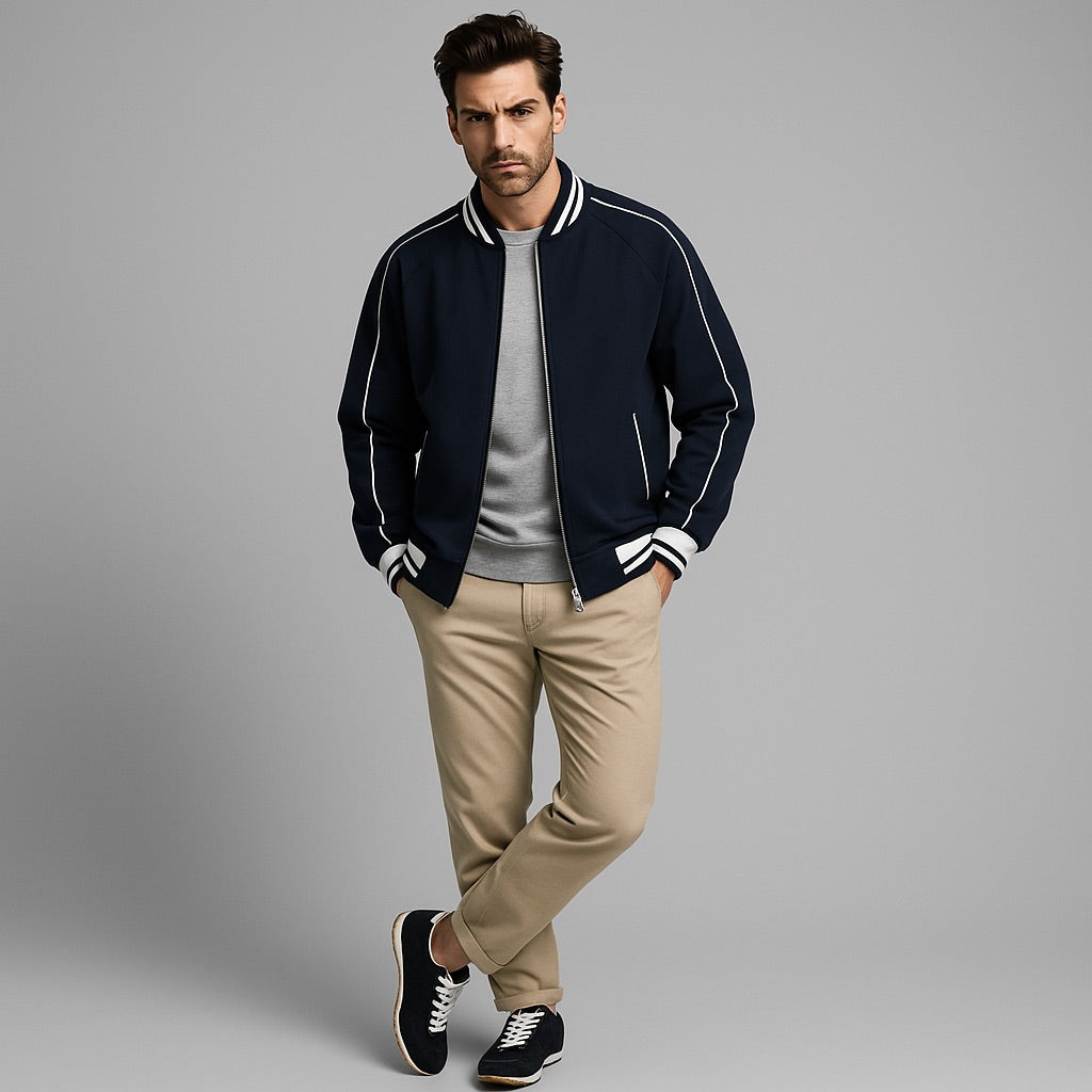 Valenti | Old-Money Baseball Jacket - Loose Fit Cotton Bomber
