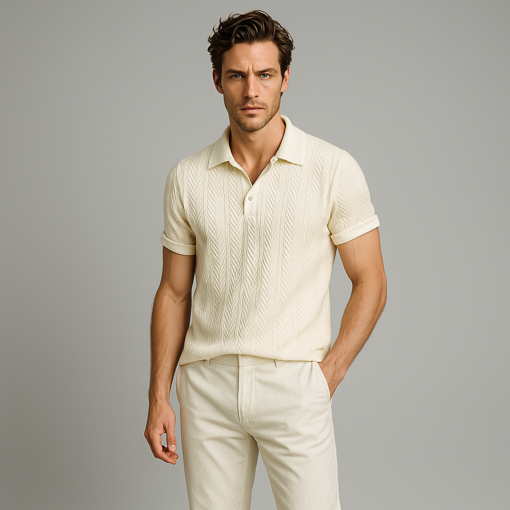 Valenti | Old-Money Jacquard Polo T-Shirt
