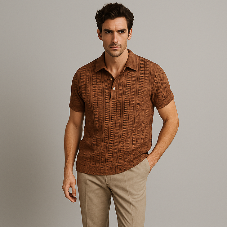 Valenti | Old-Money Jacquard Polo T-Shirt