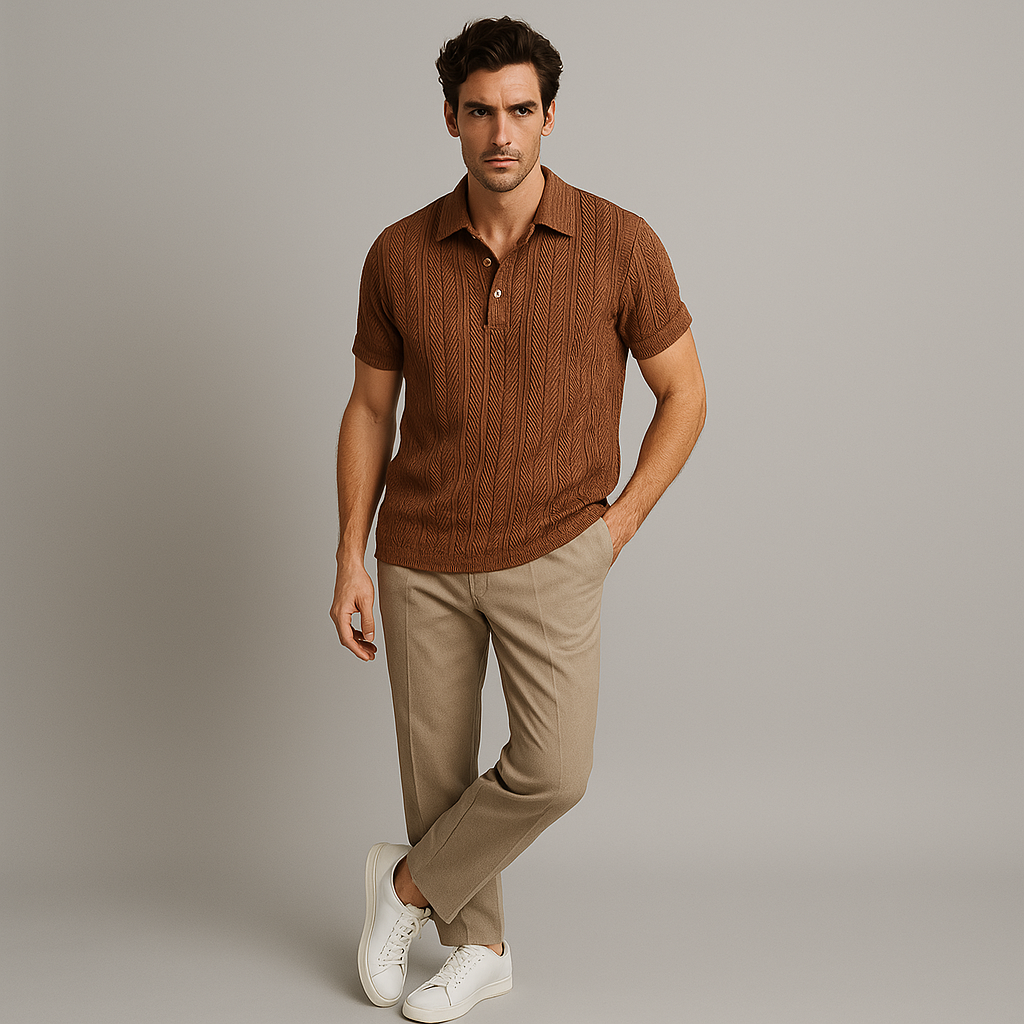 Valenti | Old-Money Jacquard Polo T-Shirt