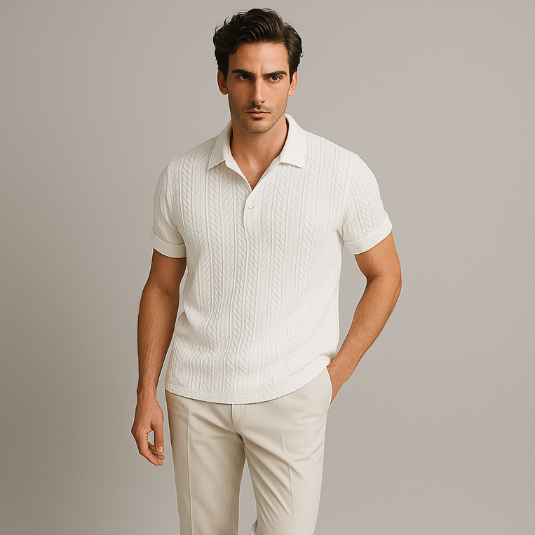 Valenti | Old-Money Jacquard Polo T-Shirt