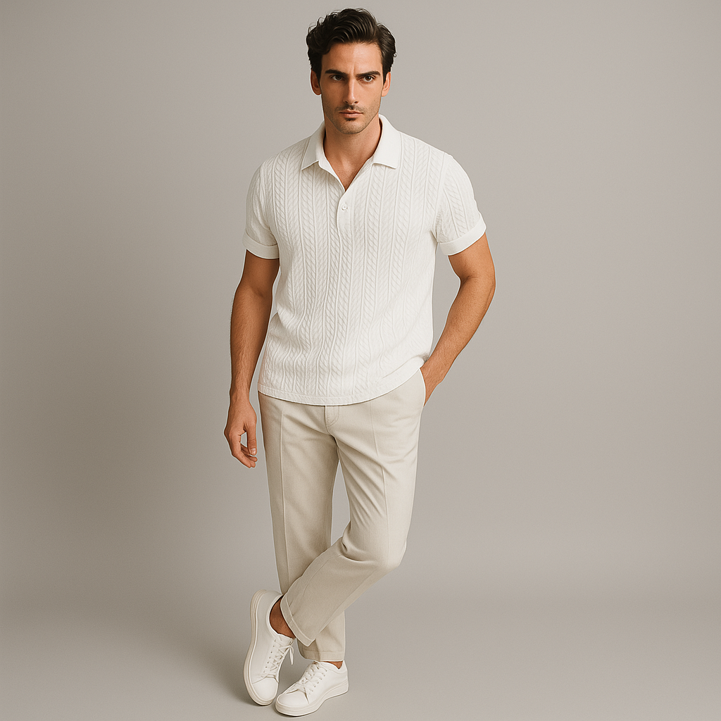 Valenti | Old-Money Jacquard Polo T-Shirt