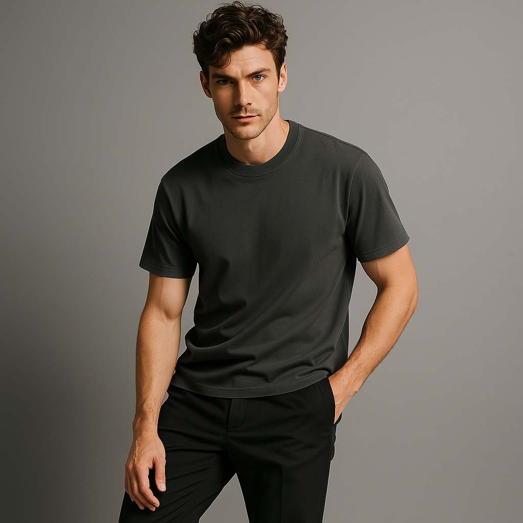 Cotton Crew Neck T-Shirt-VALENTI