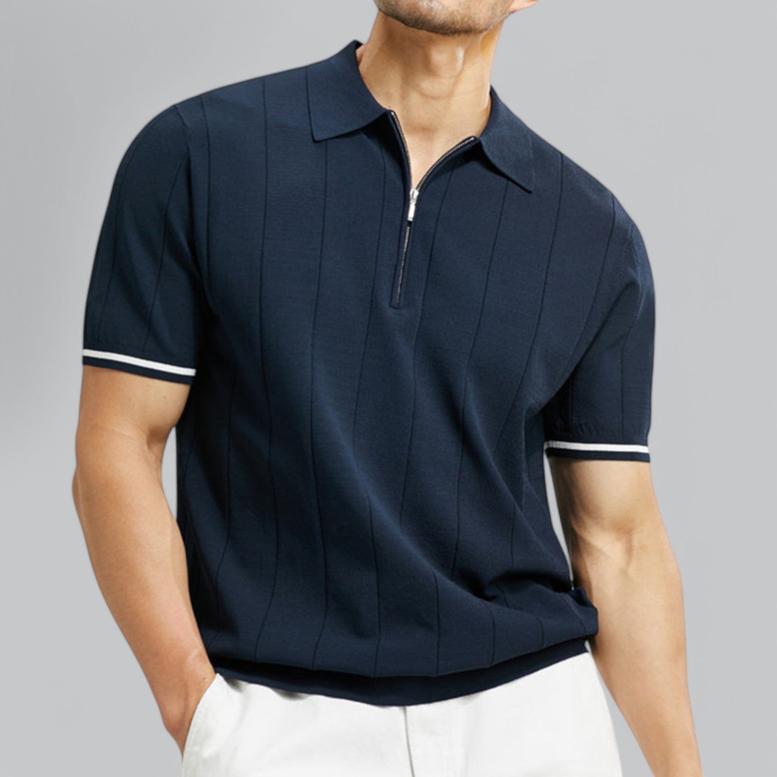 Valenti | Premium Cotton Polo - Quarter Zip Neck T-Shirt