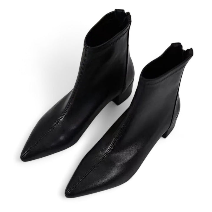 Valenti | Elegant Ankle Boots Block Heel Back Zip