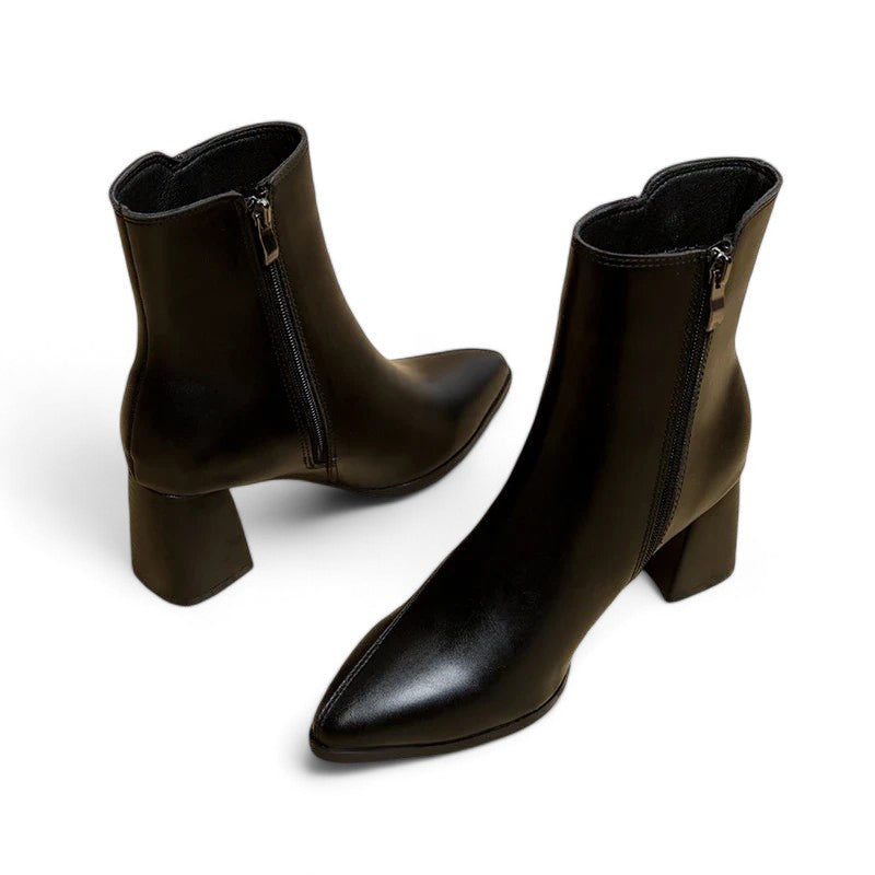 Valenti | Women's Classic Ankle Boots Block Heel Side Zip