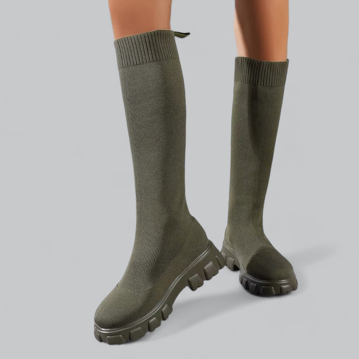 Valenti | Round Toe Soft Stretch Knee High Boots