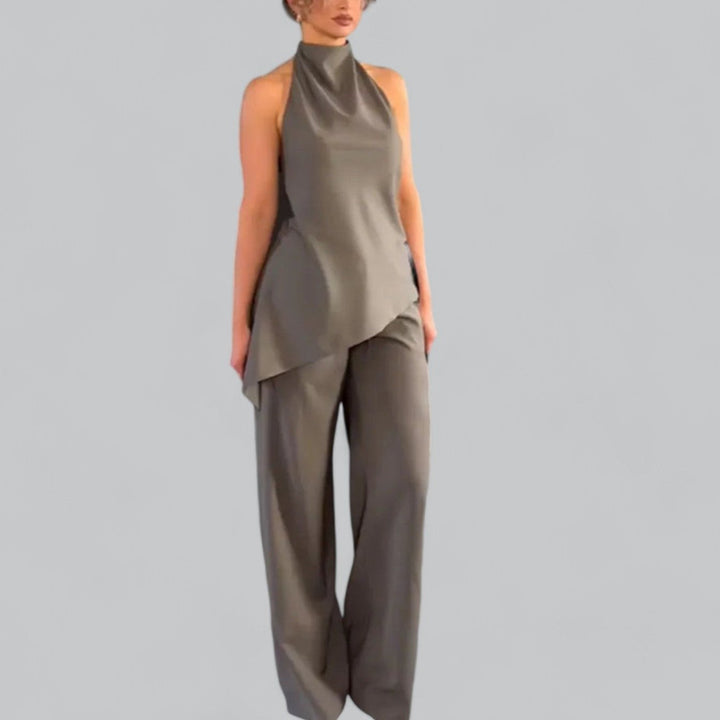 Valenti | Venice Co-Ord Wide Trousers & Blouse Top Two Piece Set