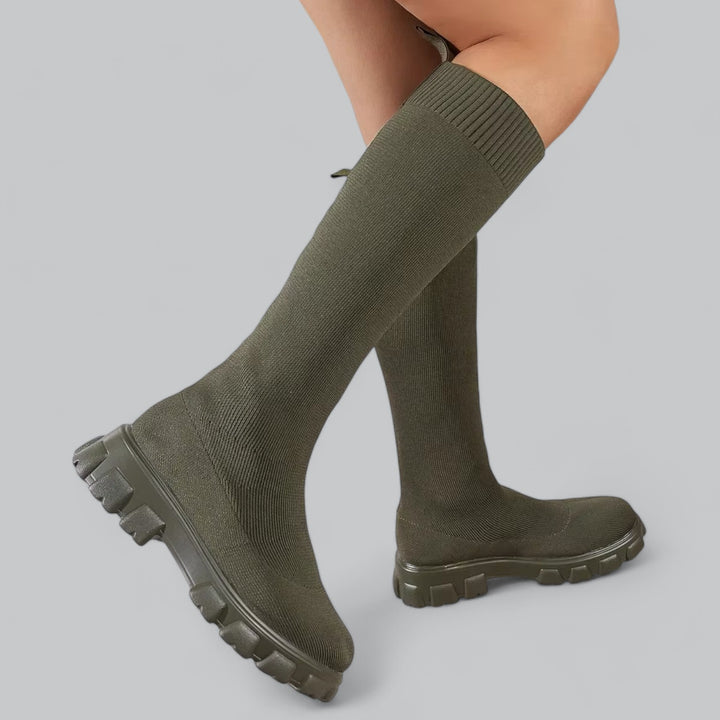 Valenti | Round Toe Soft Stretch Knee High Boots