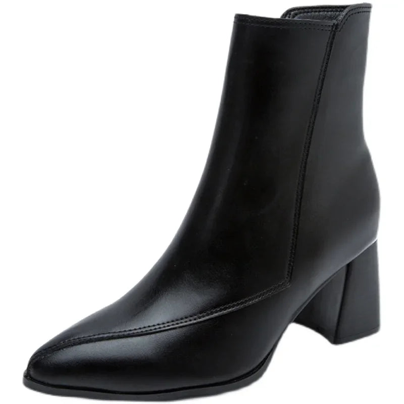 Valenti | Women's Classic Ankle Boots Block Heel Side Zip