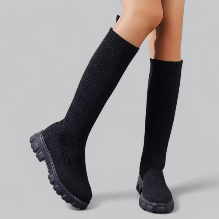 Valenti | Round Toe Soft Stretch Knee High Boots