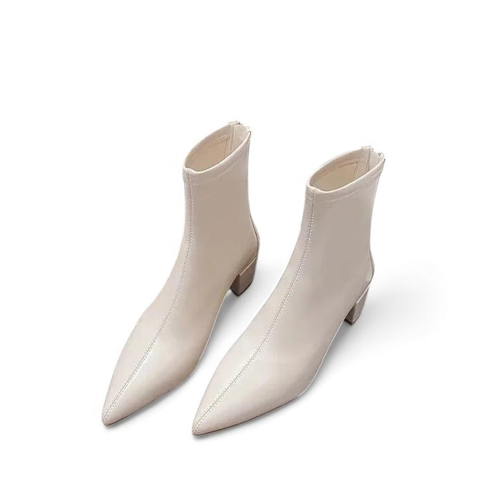 Valenti | Elegant Ankle Boots Block Heel Back Zip