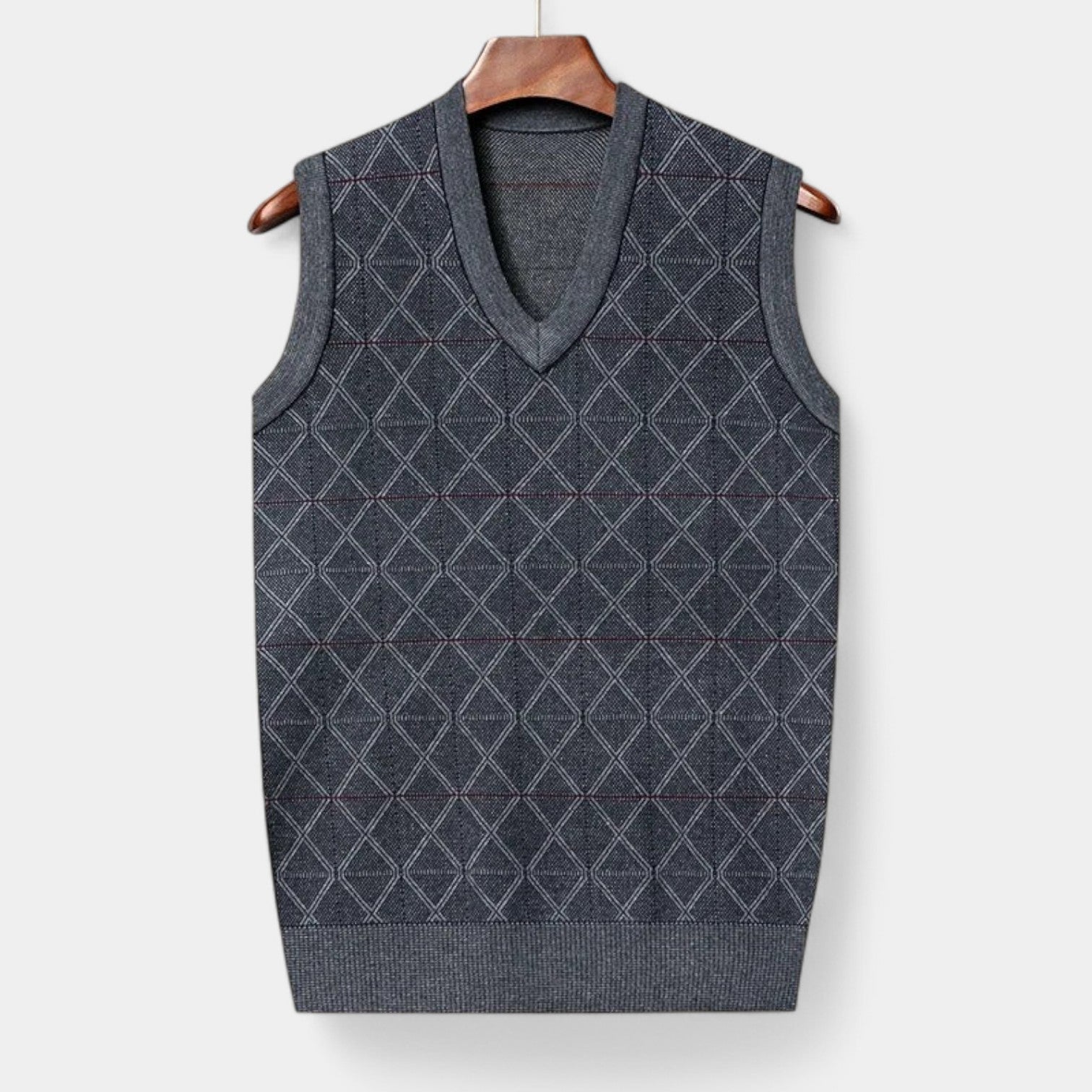 Valenti | Knitted Sleeveless Vest - Old Money Checkered Tank-VALENTI