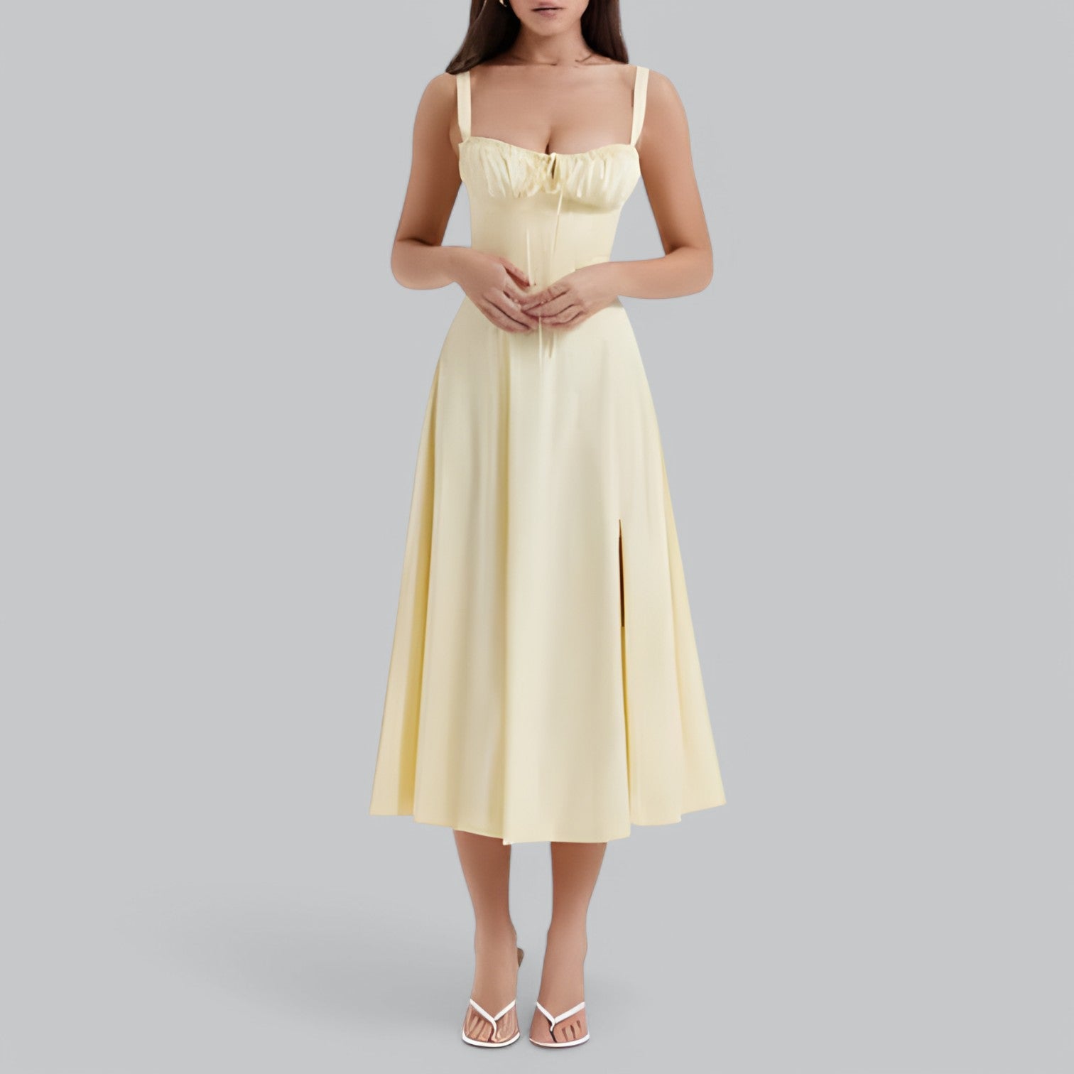Valenti | Sleeveless Summer Dress - Elegant Slit Maxi Dress