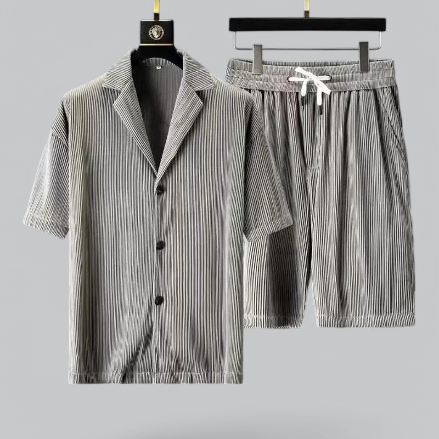 Valenti | Corduroy Summer Set - Polo Dress Shirt with Shorts