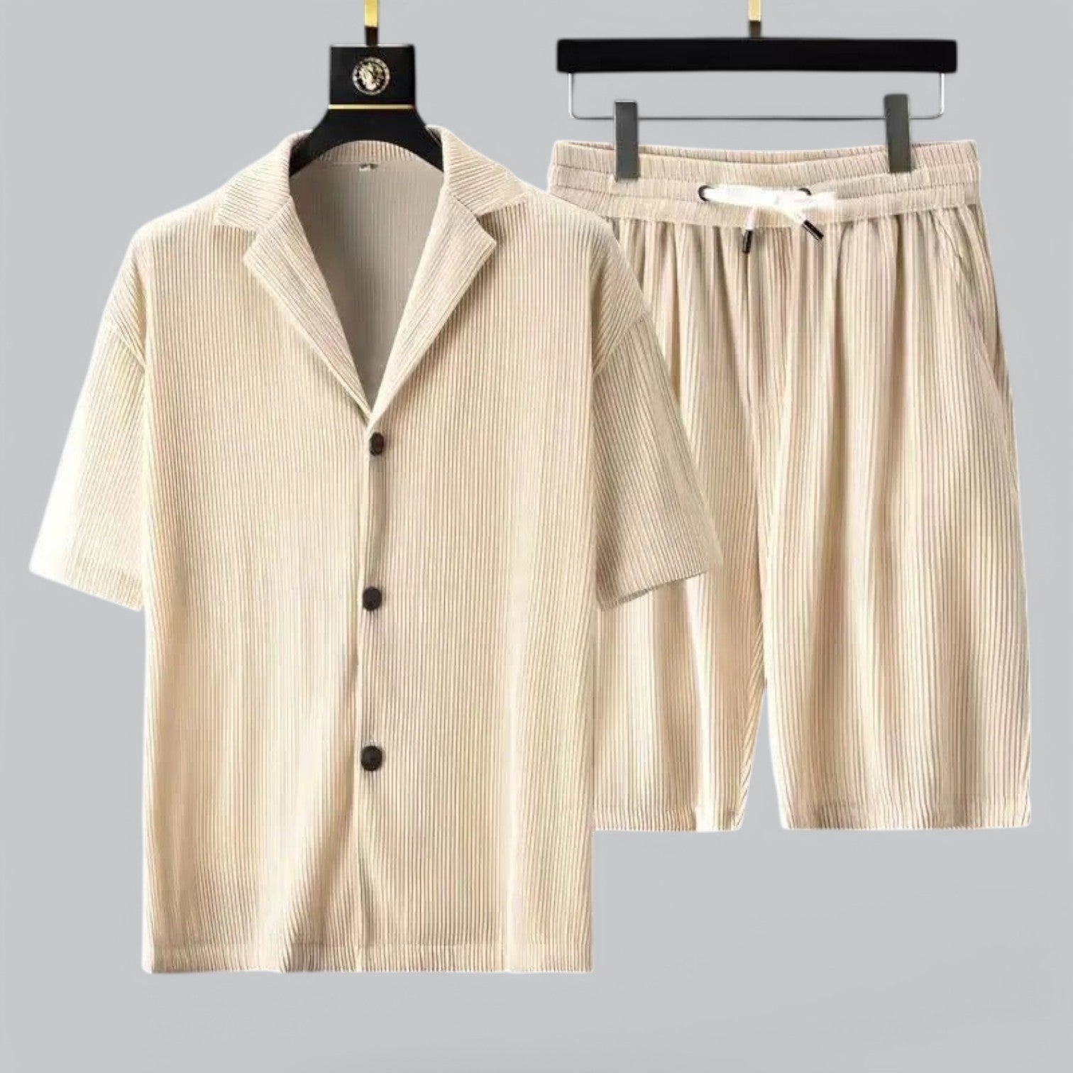 Valenti | Corduroy Summer Set - Polo Dress Shirt with Shorts