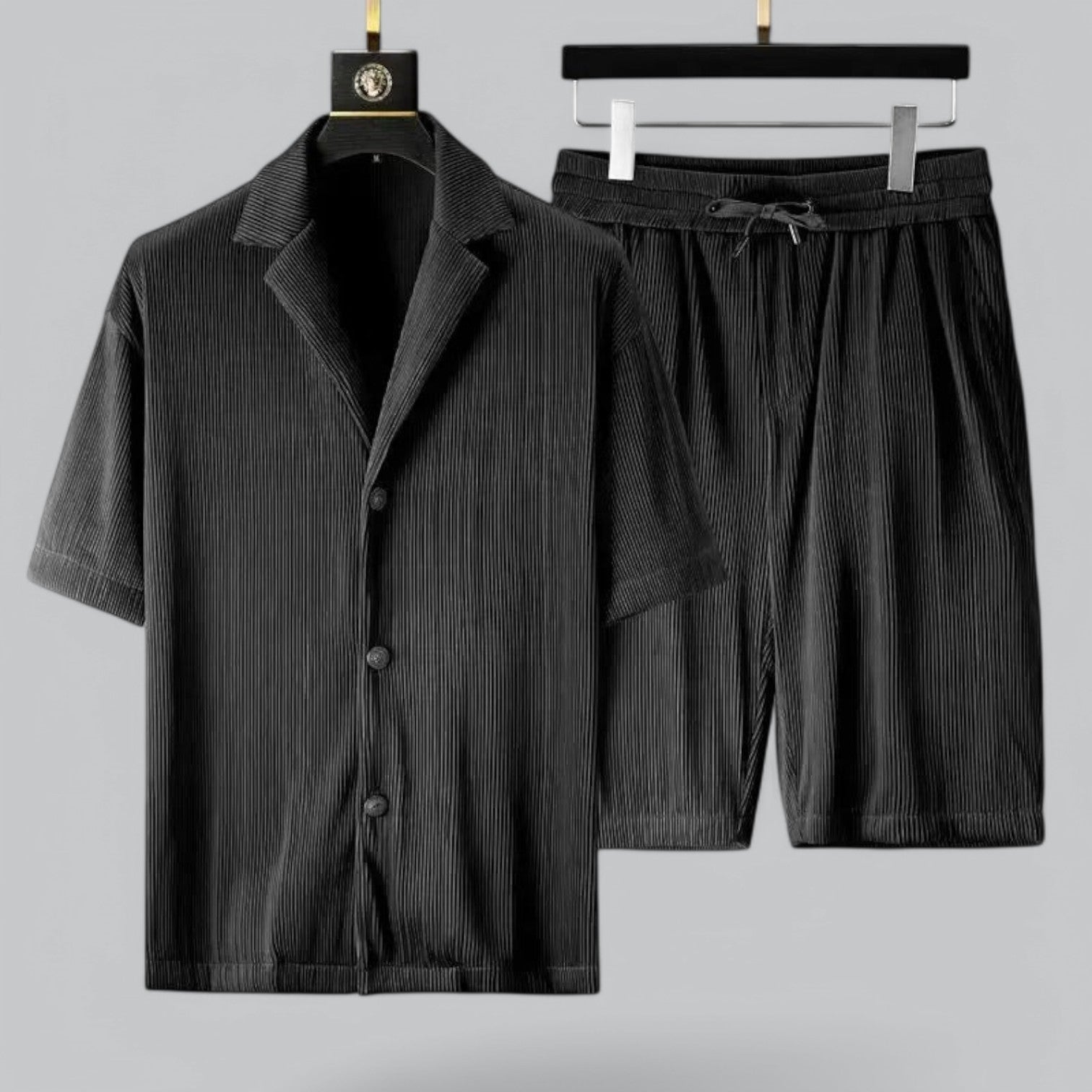 Valenti | Corduroy Summer Set - Polo Dress Shirt with Shorts