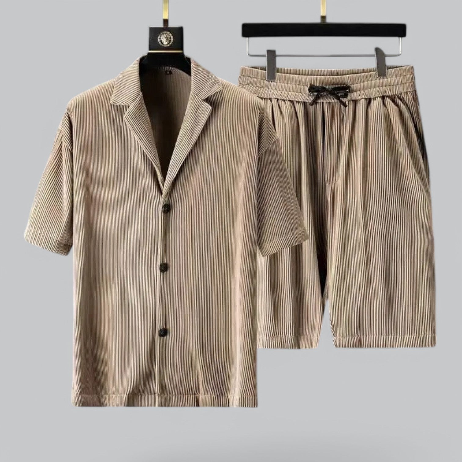 Valenti | Corduroy Summer Set - Polo Dress Shirt with Shorts